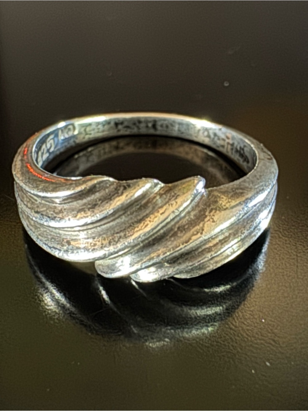 Sterling Silver Sculptural Wave Ring - Size 5.75